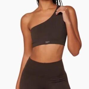 Set Active One Shoulder Ribbed Top